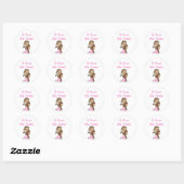 Nana's Monkey - Roze T-shirts en geschenken Ronde Sticker (Vel)