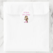 Nana's Monkey - Roze T-shirts en geschenken Ronde Sticker (Tas)