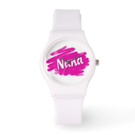 Nana's Pink Sparkles Fun Horloge