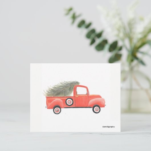 Nana's Red Truck Briefkaart (Staand voorkant)