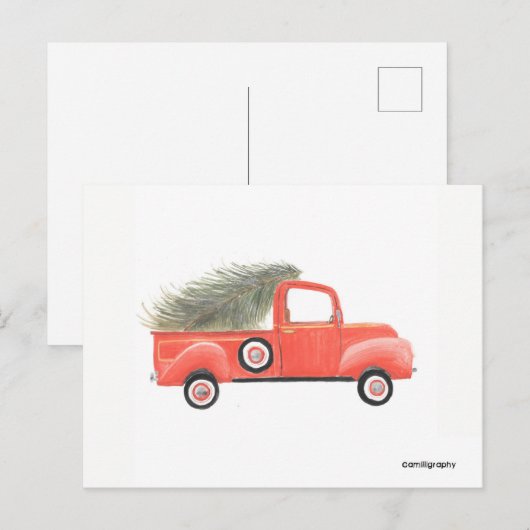 Nana's Red Truck Briefkaart (Voorkant / Achterkant)