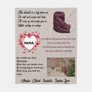 Nana's Snuggle Poem Blanket: Fleece Deken