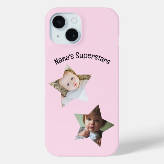 Nana's Superstars gepersonaliseerde twee foto teks Case-Mate iPhone Case (Achterkant)