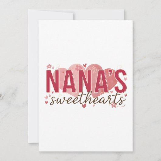 Nana's Sweethearts Birthday Invitation Kaart (Voorkant)