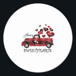 Nana's Sweethearts Red Buffalo Plaid Truck Heart Ronde Sticker<br><div class="desc">Nana's Sweethearts Red Buffalo Plaid Truck Heart</div>