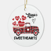 Nana's Sweethearts Truck Personalized Grandma Keramisch Ornament (Links)
