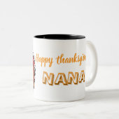 Nana's Turkey Thanksgiving Mug Tweekleurige Koffiemok (Voorkant rechts)