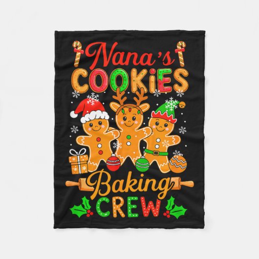 Nana's Xmas Cookie Baking Crew Funny Baker Gingerb Fleece Deken (Voorkant)