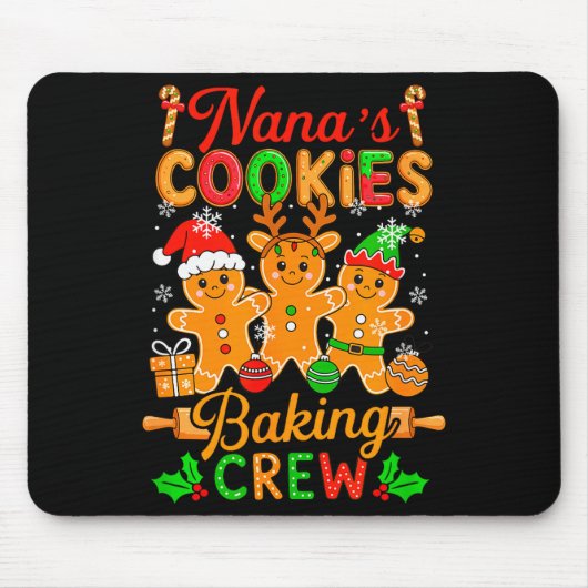 Nana's Xmas Cookie Baking Crew Funny Baker Gingerb Muismat (Voorkant)