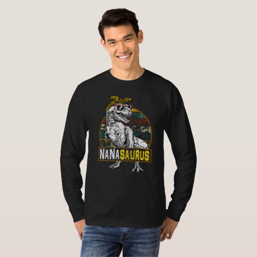Nanasaurus Leopard Rex Dinosaur Nana Saurus T-shirt (Voorkant volledig)