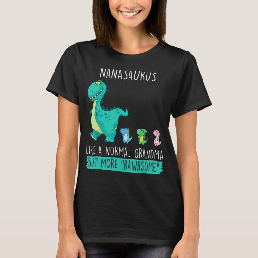 Nanasaurus Rawrsome Rex Dinosaur Nana Grandma Moth T-shirt (Voorkant)