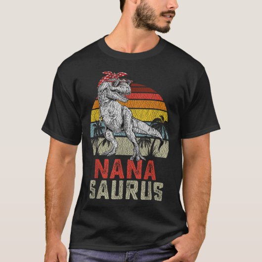 Nanasaurus T Rex Dinosaur Nana Saurus Family Match T-shirt (Voorkant)