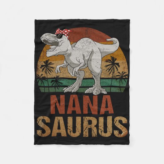 Nanasaurus t Rex Dinosaurus Nana Saurus Moederdag Fleece Deken (Voorkant)