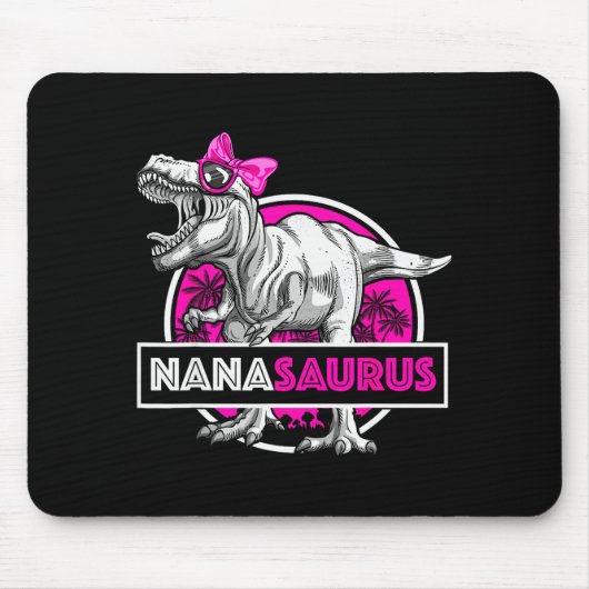 Nanasaurus T-rex Matching Funny Grandma Saurus Din Muismat (Voorkant)