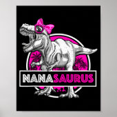 Nanasaurus T-rex Matching Funny Grandma Saurus Din Poster (Voorkant)