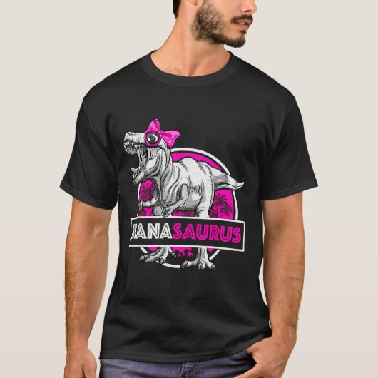 Nanasaurus T-rex Matching Funny Grandma Saurus Din T-shirt (Voorkant)