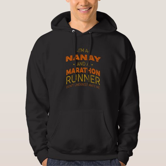 Nanay en Marathon Runner Running Humor Sprintin Hoodie (Voorkant)