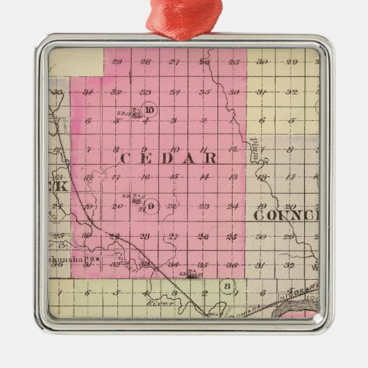 Nance County, Nebraska Metalen Ornament (Voorkant)