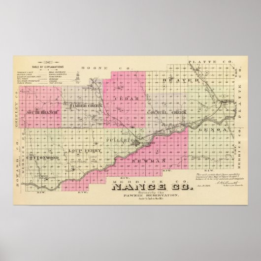 Nance County, Nebraska Poster (Voorkant)