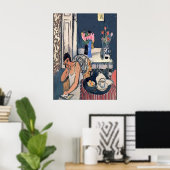 Nancy am ontbijt mit Flowersl, Matisse Art Poster (Thuiskantoor)