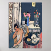 Nancy am ontbijt mit Flowersl, Matisse Art Poster (Voorkant)
