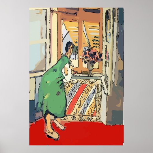 Nancy bij het raam van de condo poster (Voorkant)