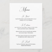 Nancy Black and White Moderne Trouwdag Menu (Voorkant)