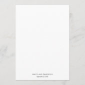 Nancy Black en White Modern Wedding Menu (Achterkant)