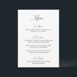 Nancy Black en White Modern Wedding Menu<br><div class="desc">Traditionele stijl bruiloft menu's met een eenvoudig ontwerp met "Menu" in moderne typografie.</div>