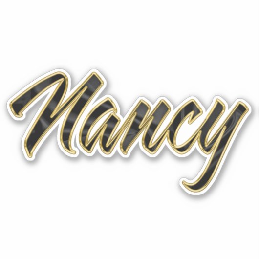 Nancy black gold Lettering Aufkleber Sticker (Voorkant)