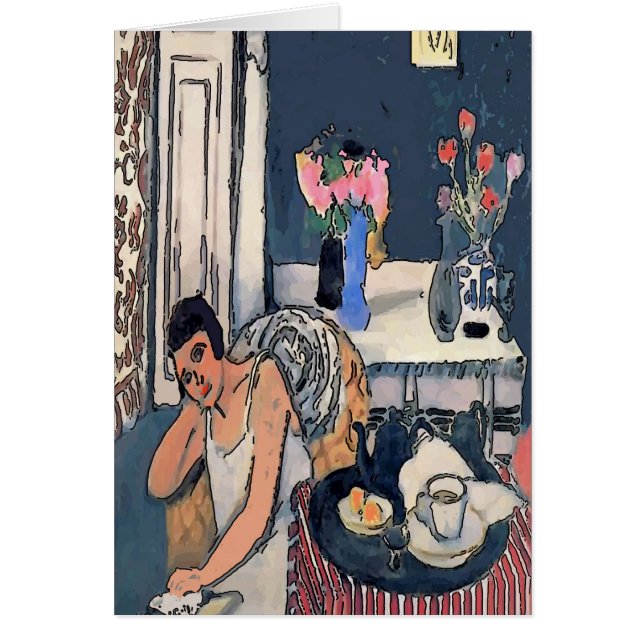 Nancy Breakf met bloemen Abstract, Matisse stijl, (Voorkant)