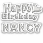 Nancy Happy Birthday silver Aufkleber Sticker (Voorkant)