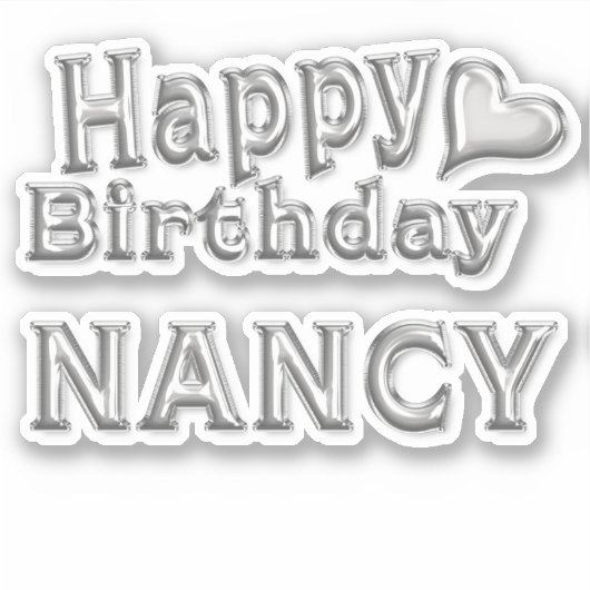 Nancy Happy Birthday silver Aufkleber Sticker (Voorkant)