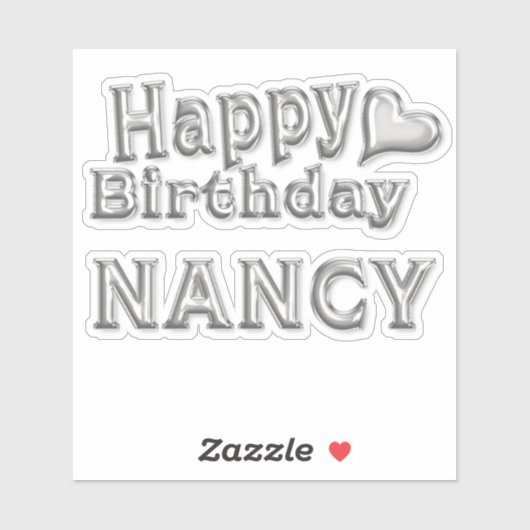 Nancy Happy Birthday silver Aufkleber Sticker (Vel)
