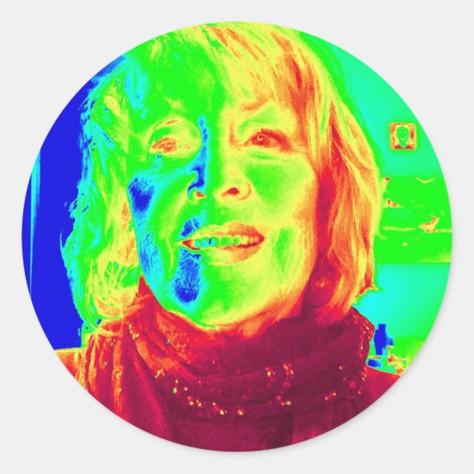 Nancy in Color Ronde Sticker (Voorkant)