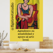 Nancy in de Bedankt van de Rode Stoel, geef tekst Poster (Keuken)