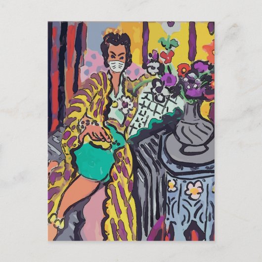 Nancy in een gezondheidsmasker briefkaart (Voorkant)