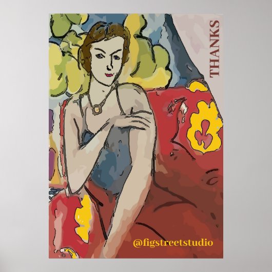 Nancy In Red Stoel, BEDANKT, voeg tekst Poster toe (Voorkant)