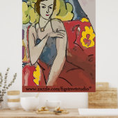 Nancy In Red Stoel, voeg tekst toe, Poster (Keuken)