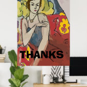 Nancy In Red Stoel, voeg tekst toe Poster (Thuiskantoor)