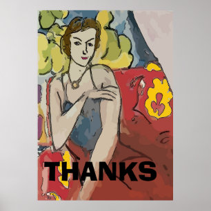 Nancy In Red Stoel, voeg tekst toe Poster