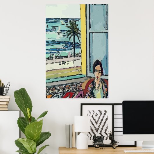 Nancy in Window, Matisse Style Poster (Thuiskantoor)