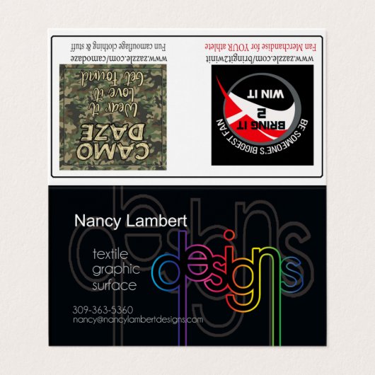 Nancy Lambert Design Custom Folded Visitekaartje (Buitenkant ongevouwen)