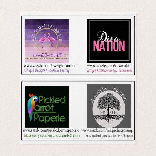 Nancy Lambert Design Custom Folded Visitekaartje (Binnenkant ongevouwen)