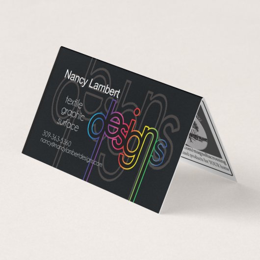 Nancy Lambert Design Custom Folded Visitekaartje (Voorkant)
