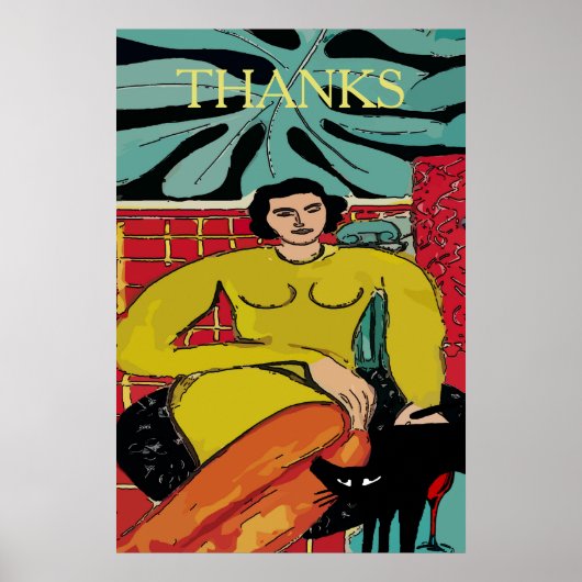 Nancy met Black Cat Poster (Voorkant)