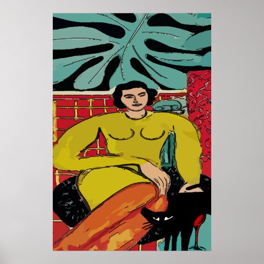 Nancy met Black Cat Poster (Voorkant)