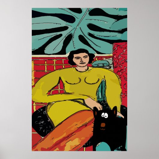 Nancy met Black Cat Poster (Voorkant)