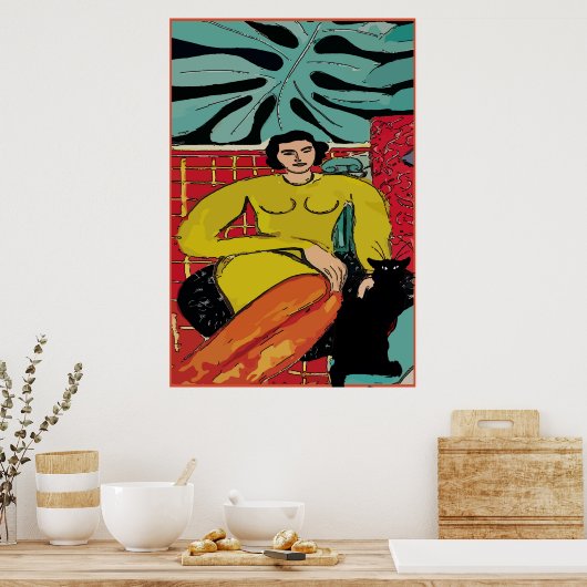 Nancy met Poster van katten en katten (Keuken)