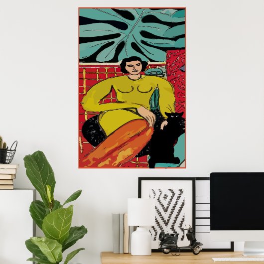 Nancy met Poster van katten en katten (Thuiskantoor)